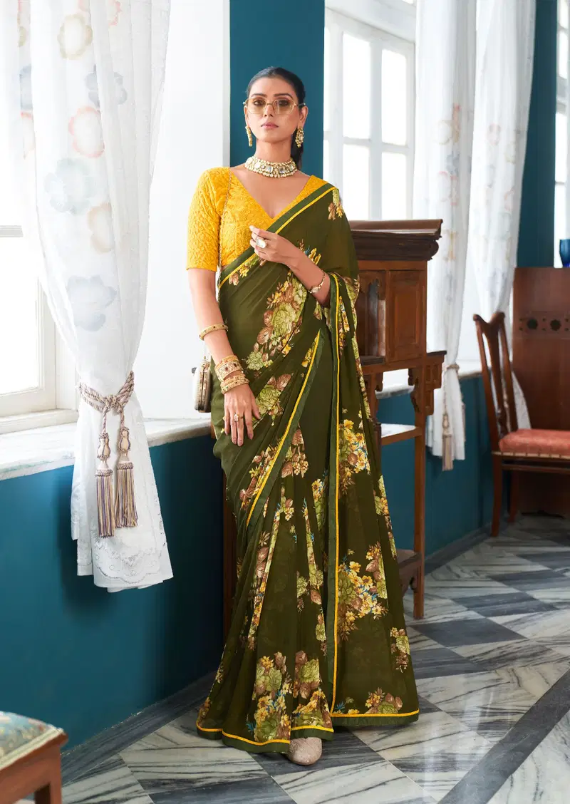 Jharokha By Printed Georgette Sarees Catalog